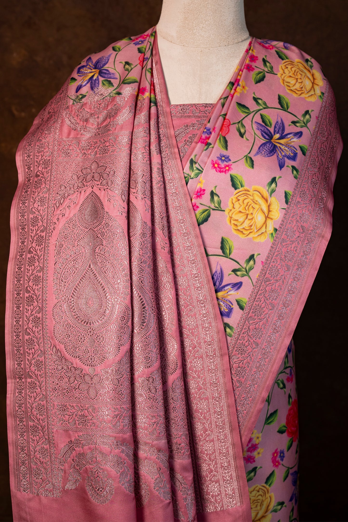Banarasi mashru handloom Silk code-BYD015