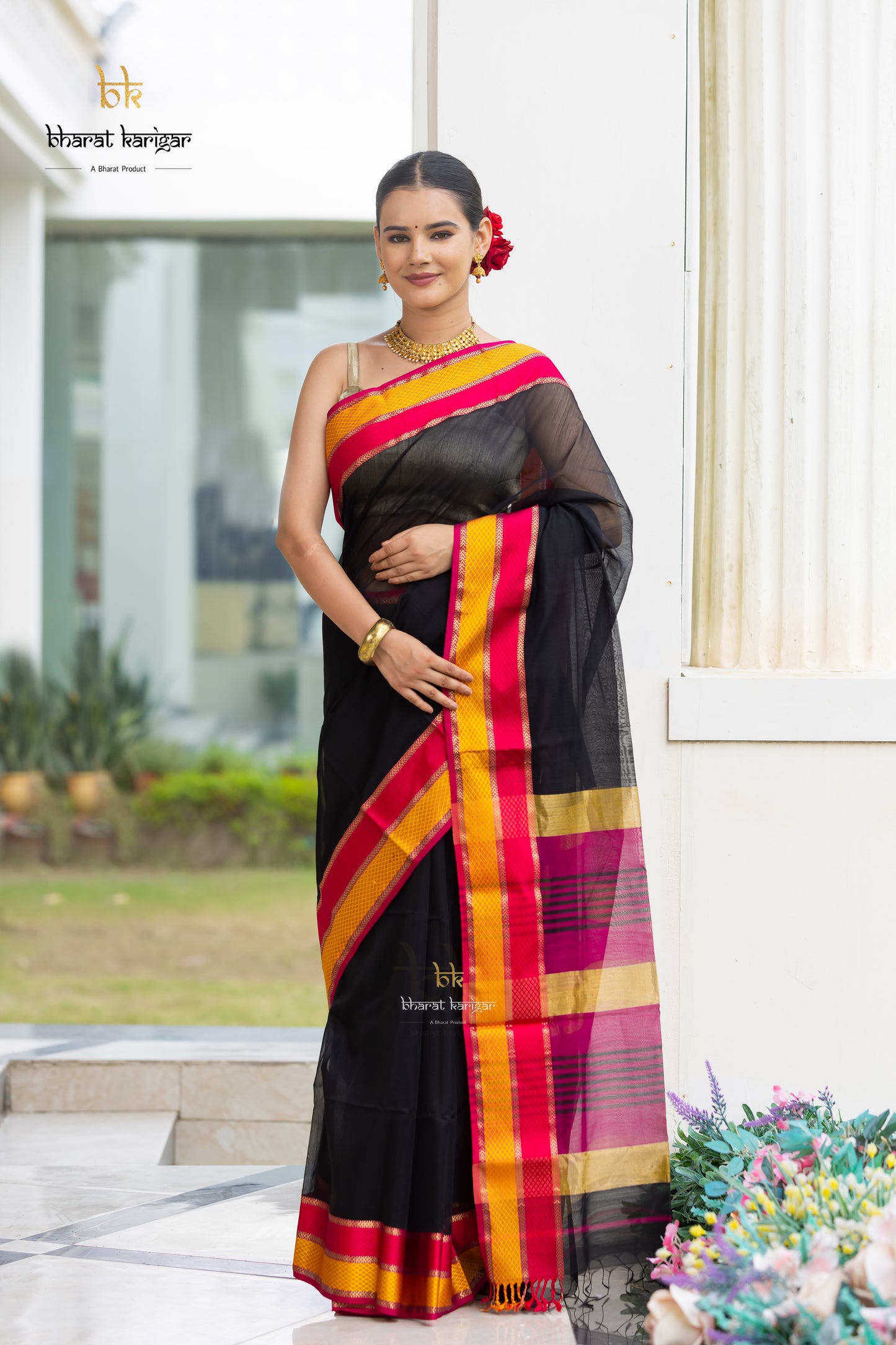 Maheshwari handloom Saree -Product code-THA046