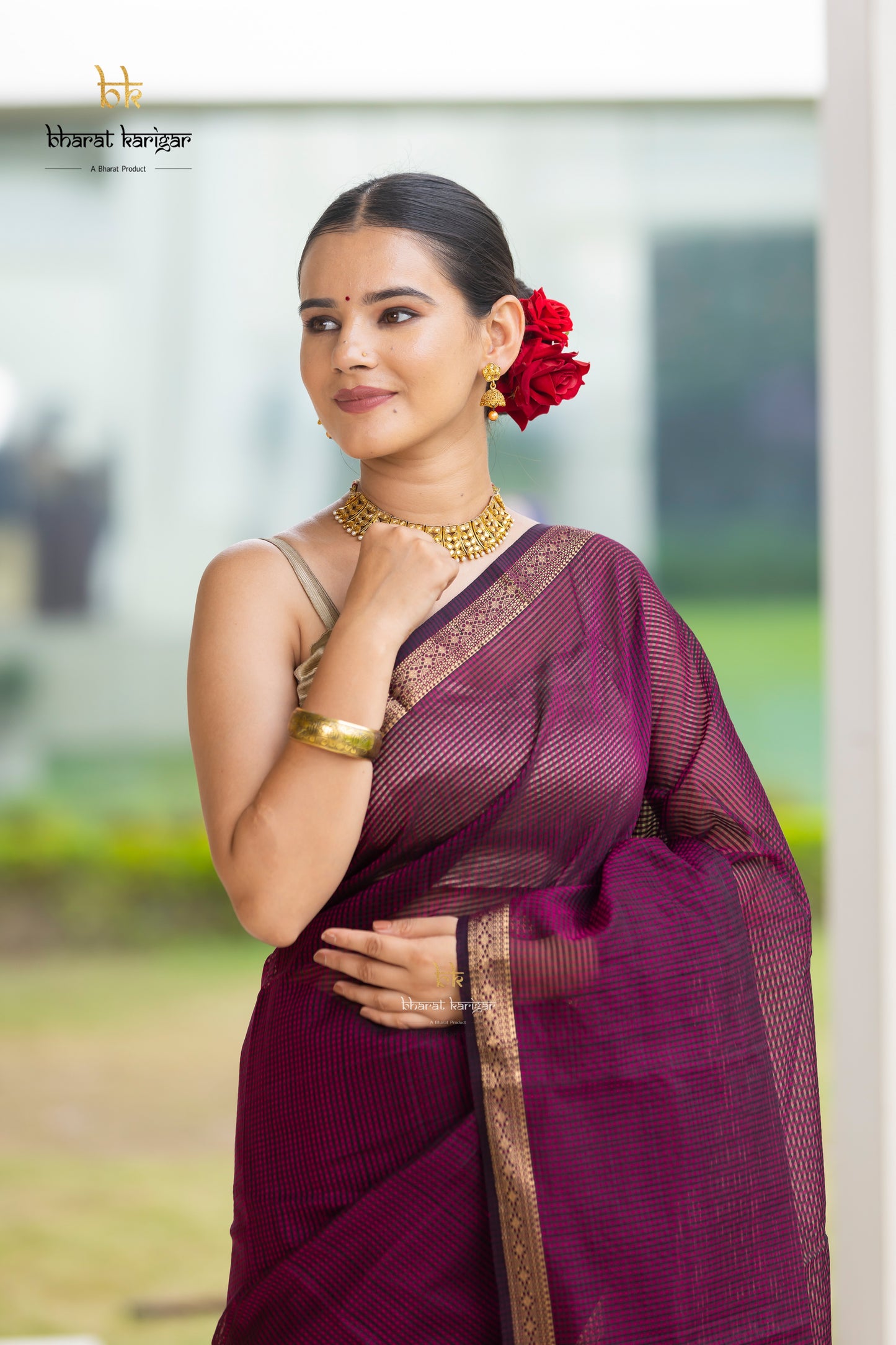 Maheshwari handloom Saree -Product code-THA047