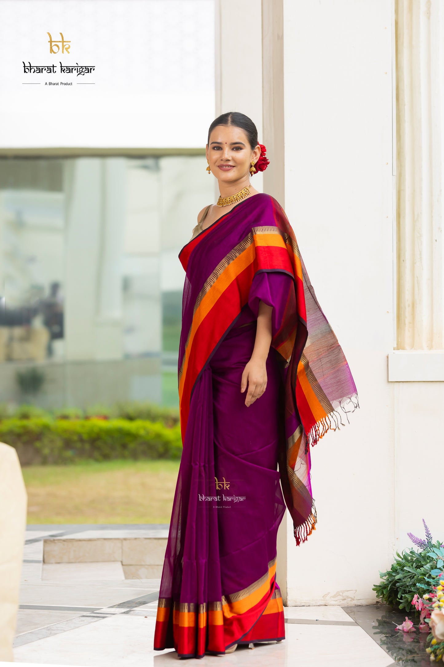 Maheshwari handloom Saree -Product code-THA049