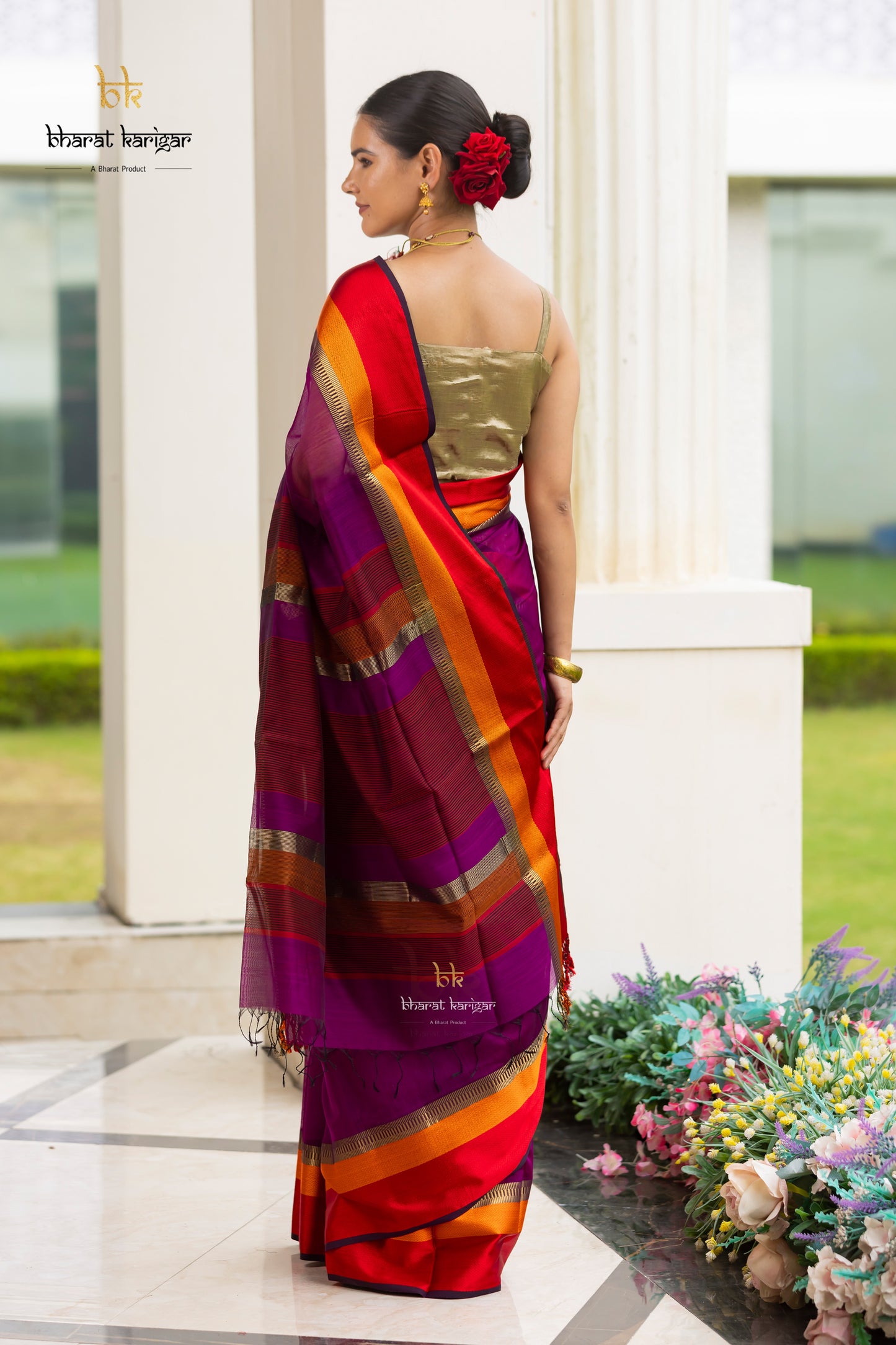 Maheshwari handloom Saree -Product code-THA049