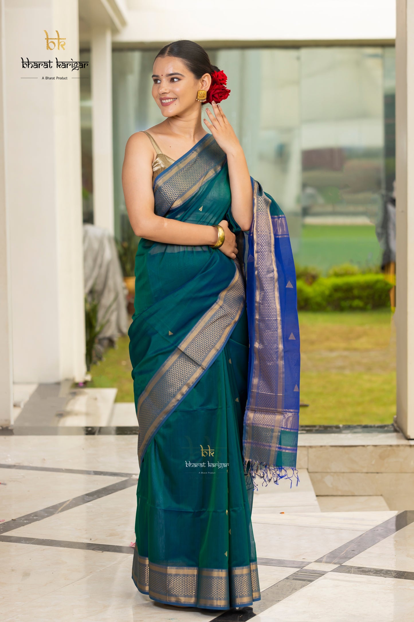 Maheshwari handloom Saree -Product code-THA057