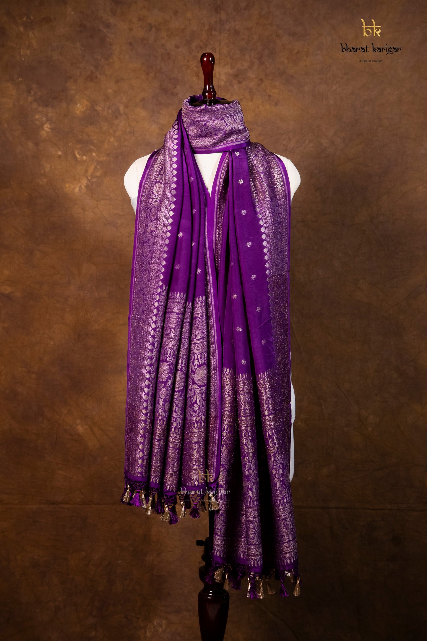 Banarasi Handloom Crepe Dupatta Code-BDH09