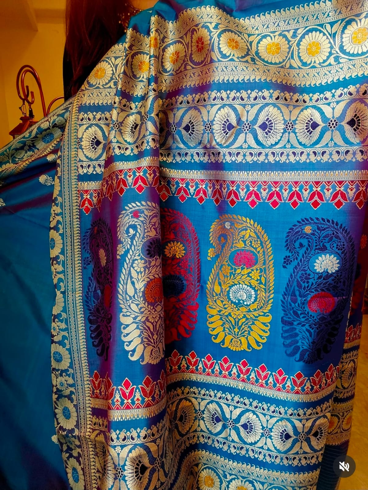 Rani-Firoza Dual Tone Baluchari Silk Saree with Revival Galani Weaving Code-06