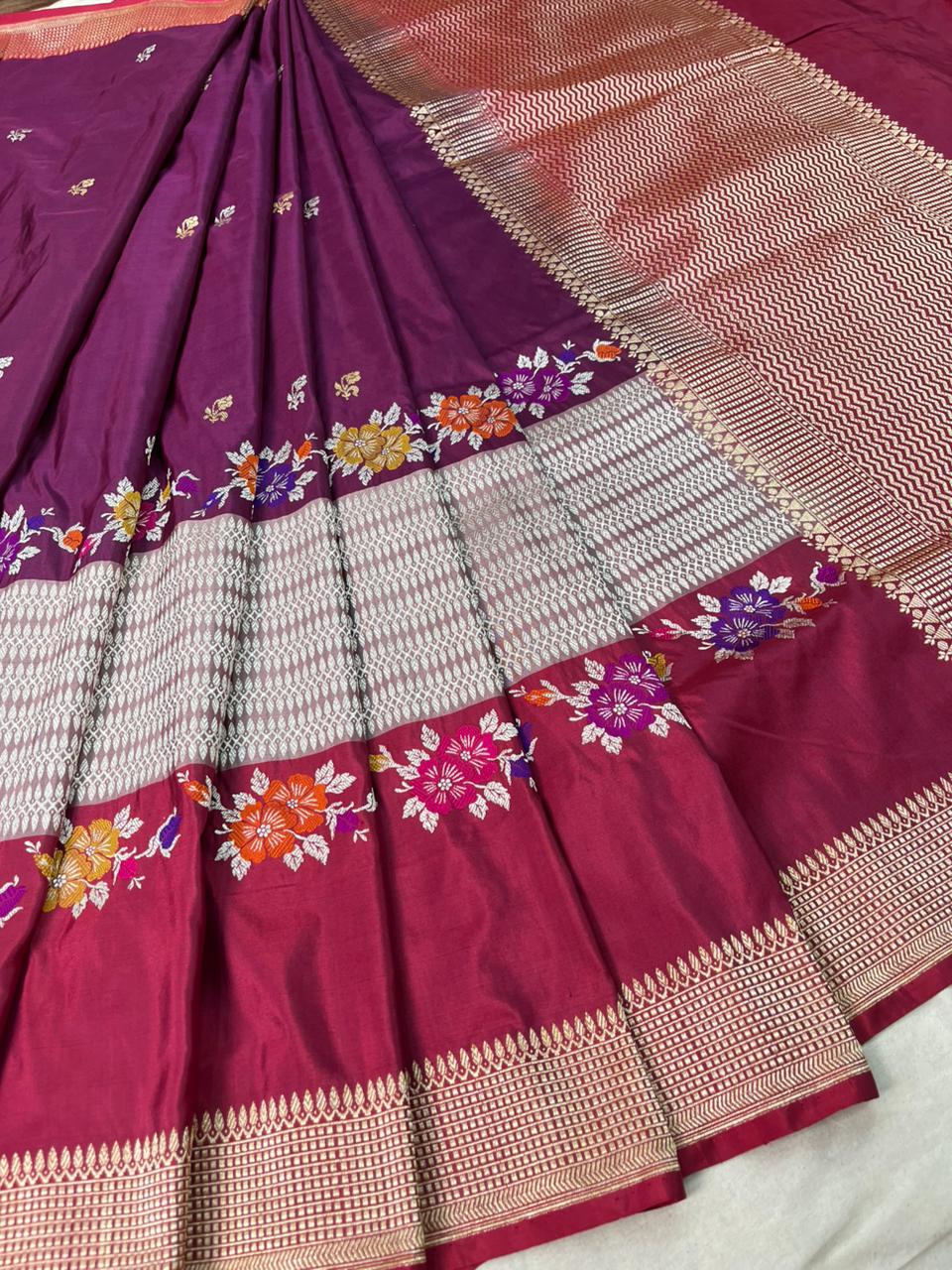 banarasi pure katan silk Saree Code-WEA019