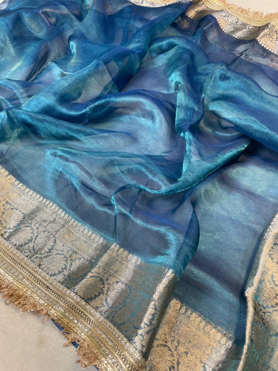 Banaras Handloom Pure Tissue Silk Saree Code-WEA007
