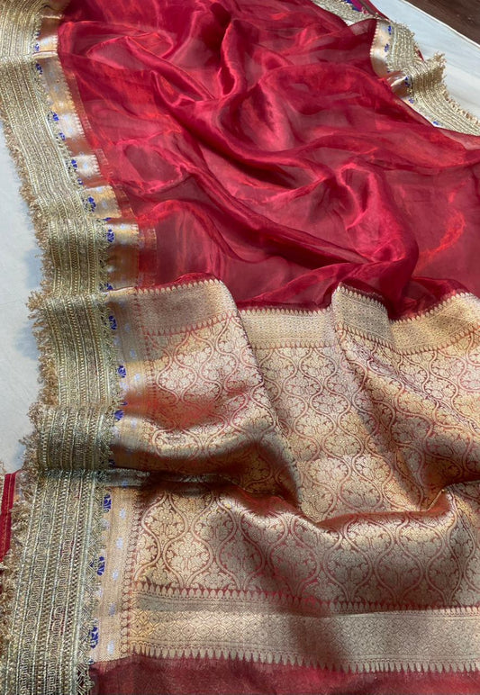 Banaras Handloom Pure Tissue Silk Saree Code-WEA008