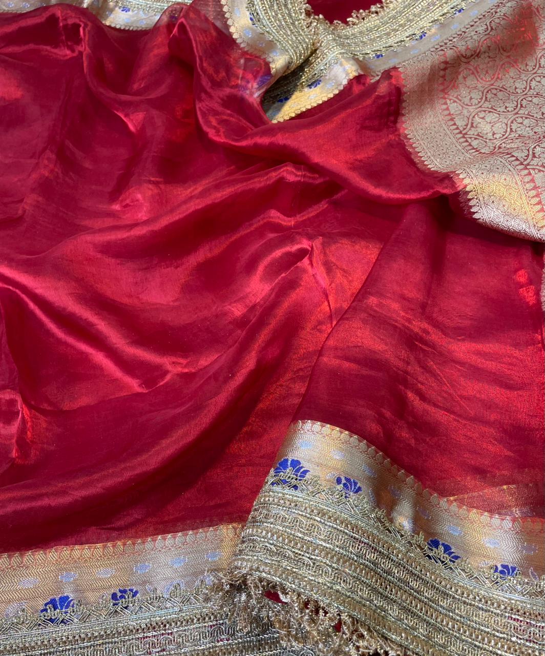 Banaras Handloom Pure Tissue Silk Saree Code-WEA008