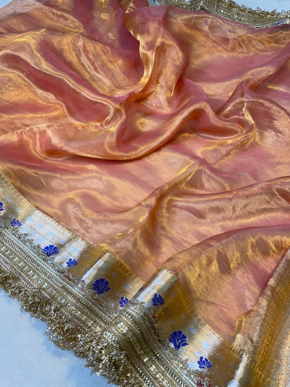 Banaras Handloom Pure Tissue Silk Saree Code-WEA014