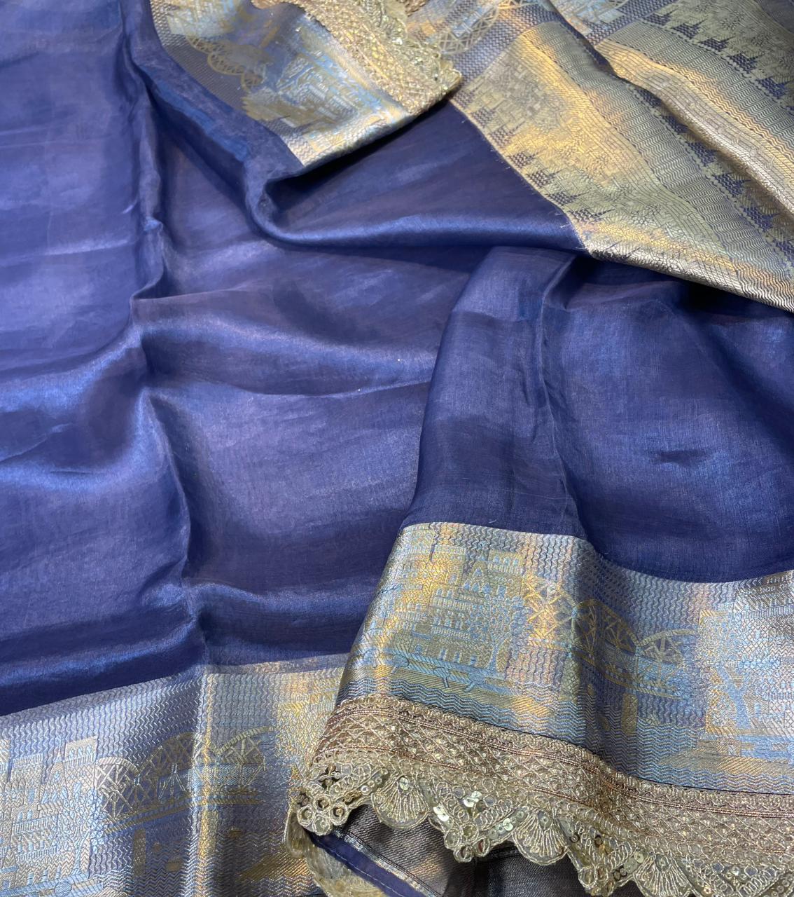 Banaras Handloom Pure Tissue Silk Saree Code-WEA012