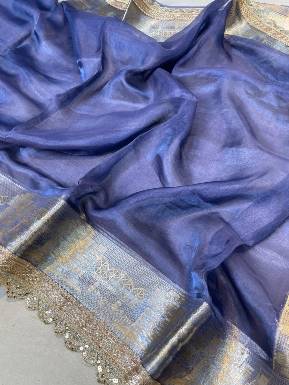 Banaras Handloom Pure Tissue Silk Saree Code-WEA017