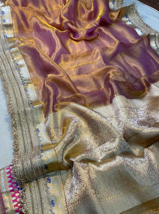 Banaras Handloom Pure Tissue Silk Saree Code-WEA020
