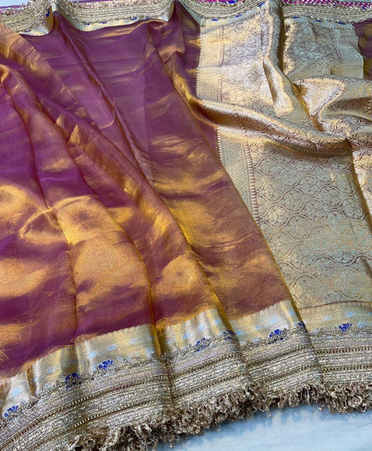 Banaras Handloom Pure Tissue Silk Saree Code-WEA022