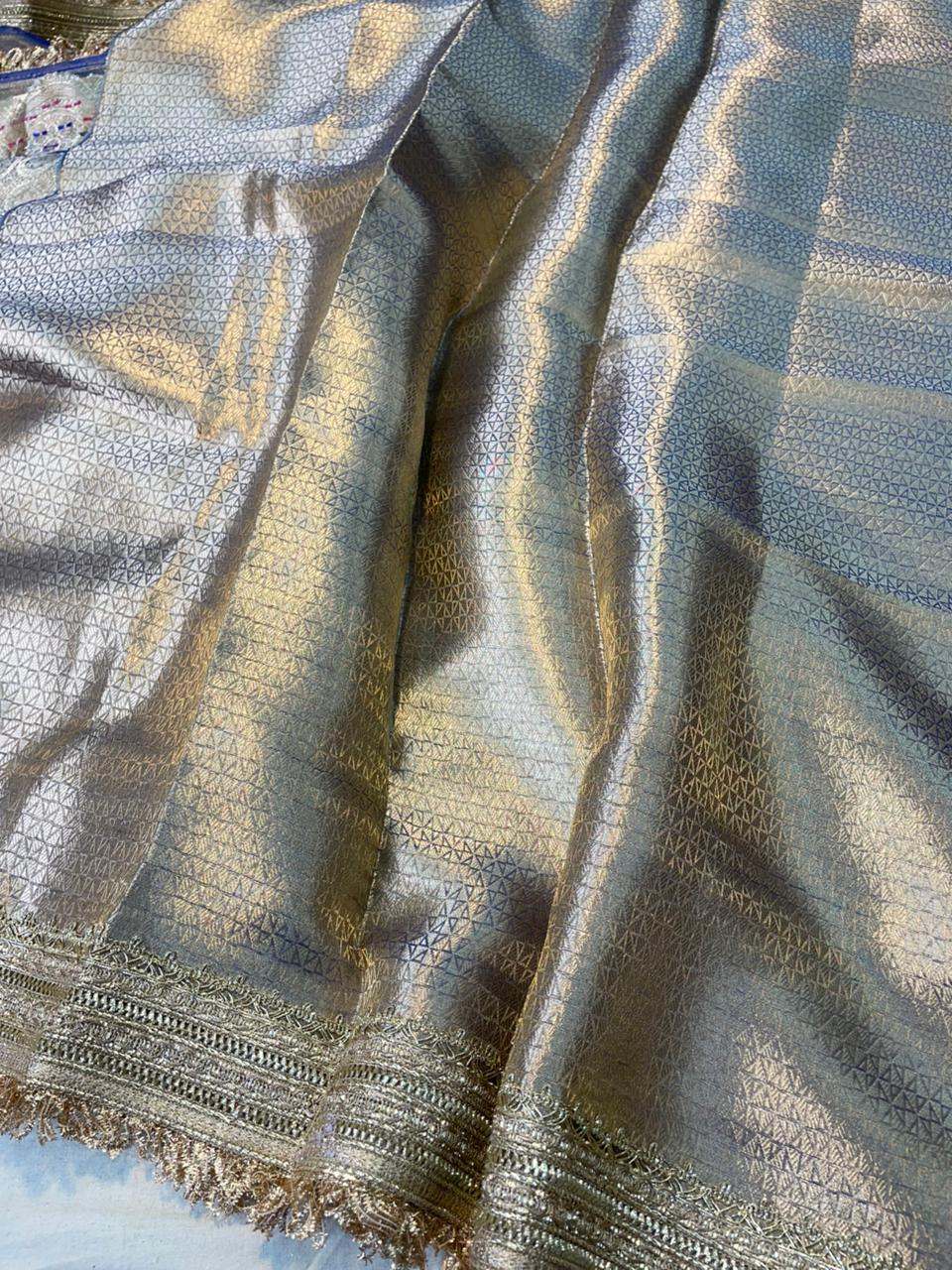 Banaras Handloom Pure Tissue Silk Saree Code-WEA013