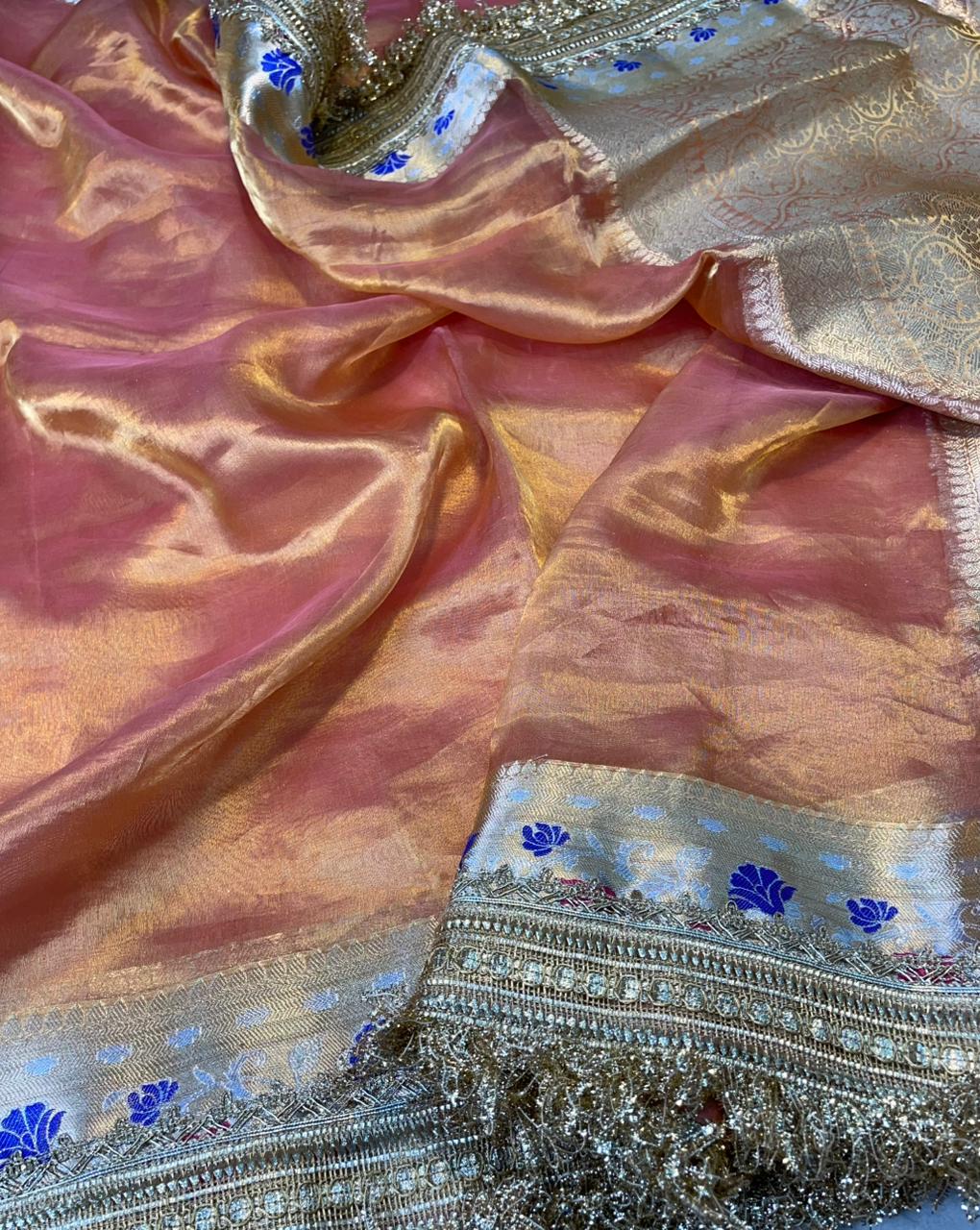 Banaras Handloom Pure Tissue Silk Saree Code-WEA014