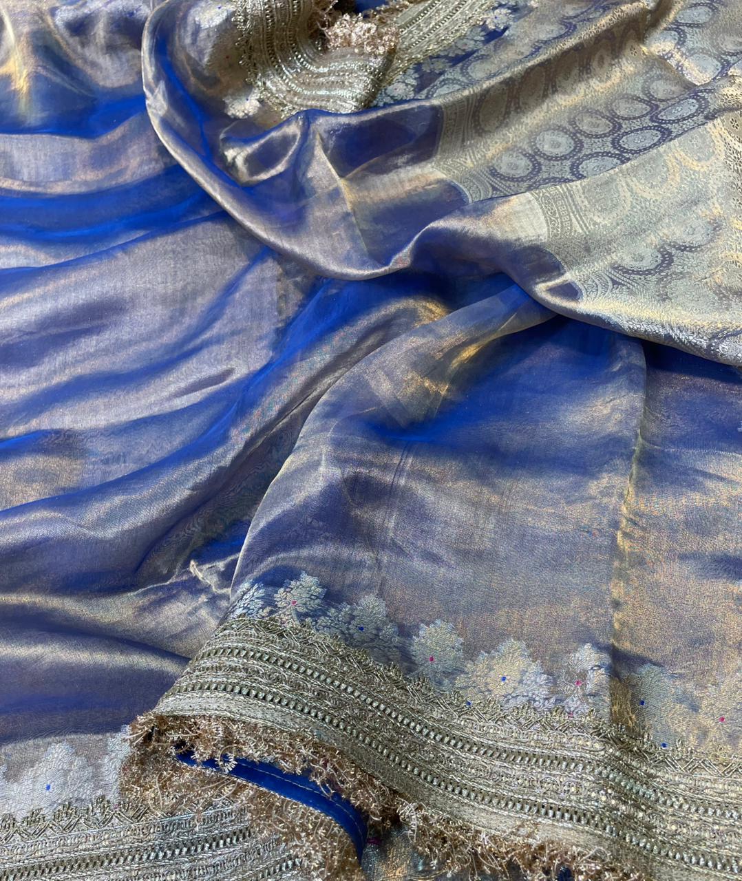 Banaras Handloom Pure Tissue Silk Saree Code-WEA017