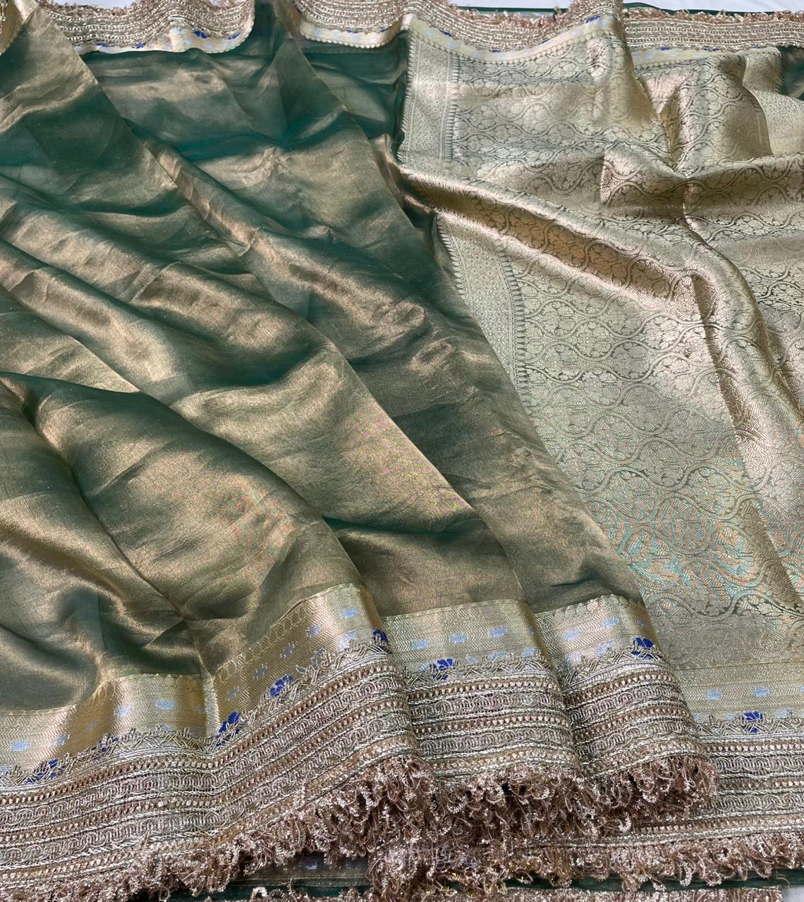 Banaras Handloom Pure Tissue Silk Saree Code-WEA013
