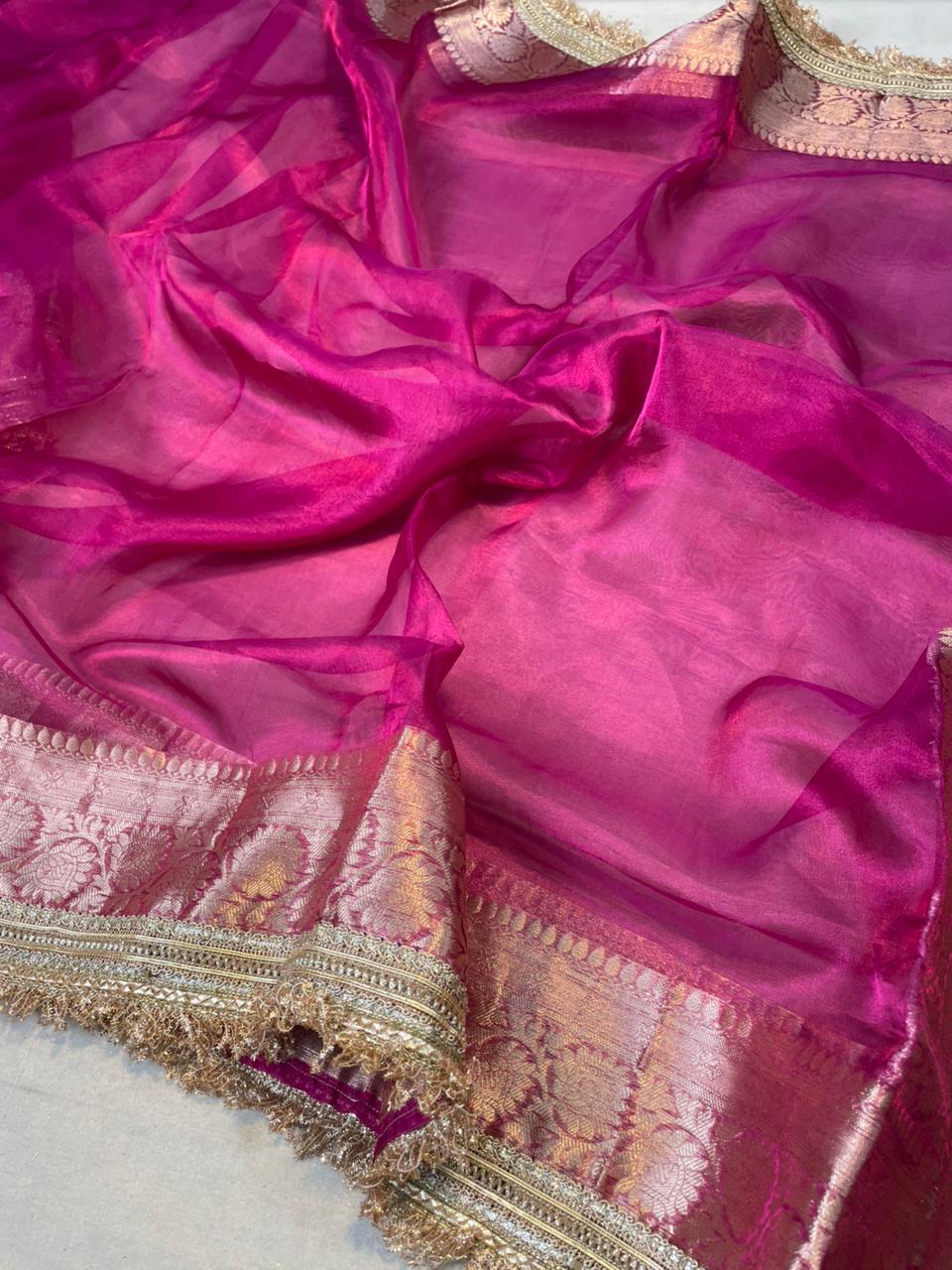 Banaras Handloom Pure Tissue Silk Saree Code-WEA019