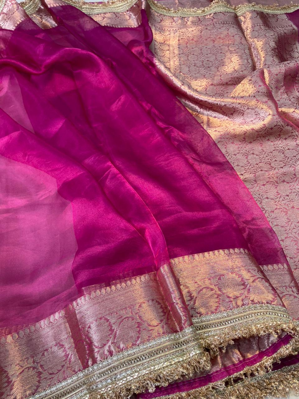 Banaras Handloom Pure Tissue Silk Saree Code-WEA019