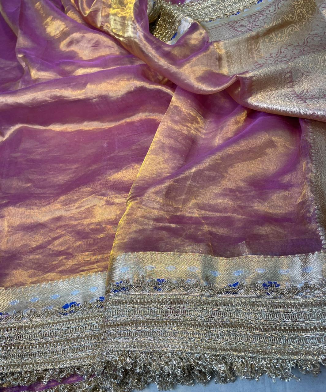 Banaras Handloom Pure Tissue Silk Saree Code-WEA022