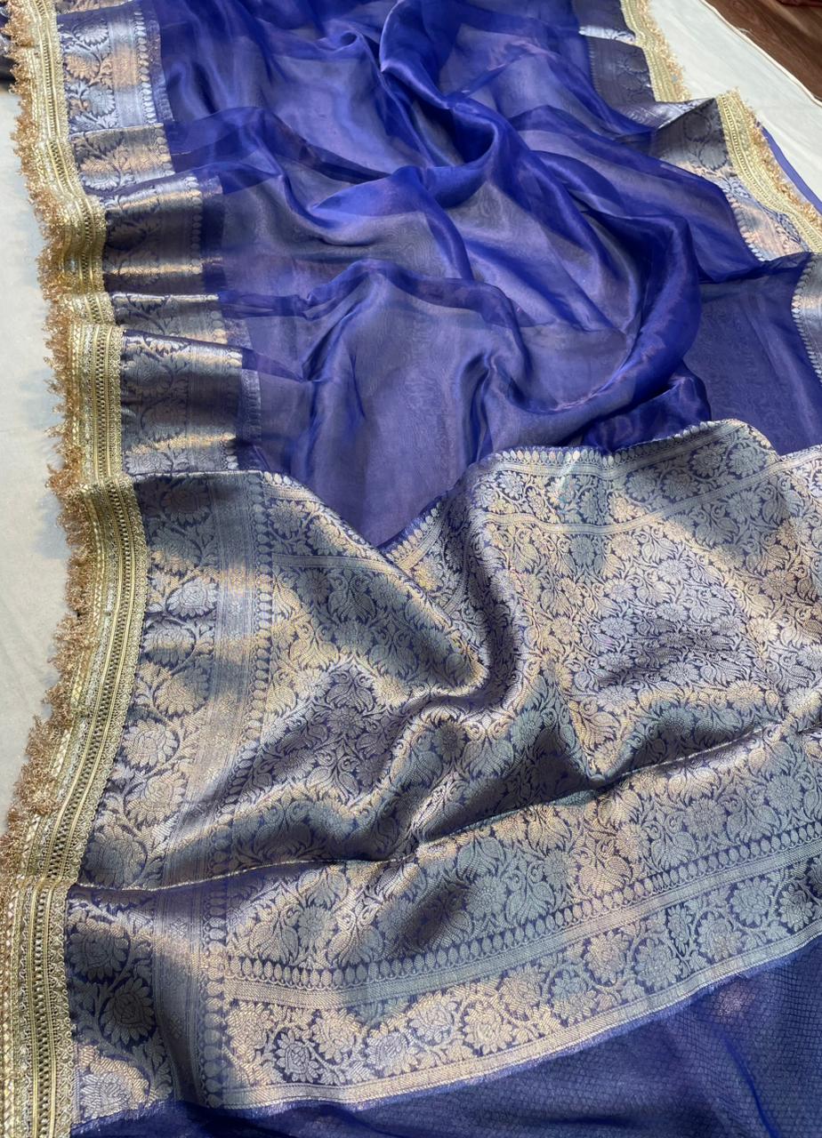 Banaras Handloom Pure Tissue Silk Saree Code-WEA012
