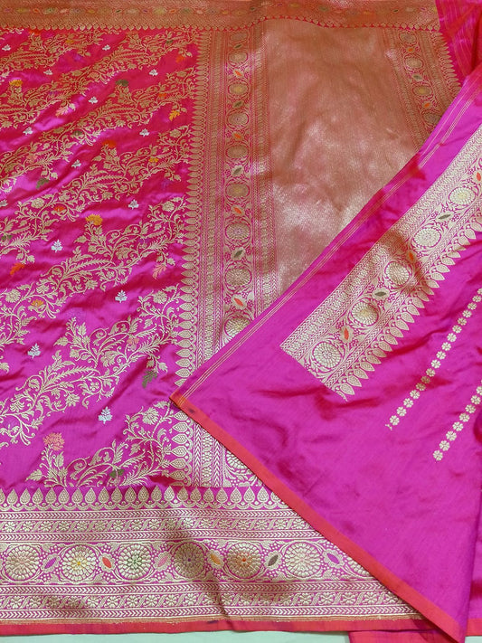 Handwoven pure katan silk kadhuwa Saree Code-WEA017