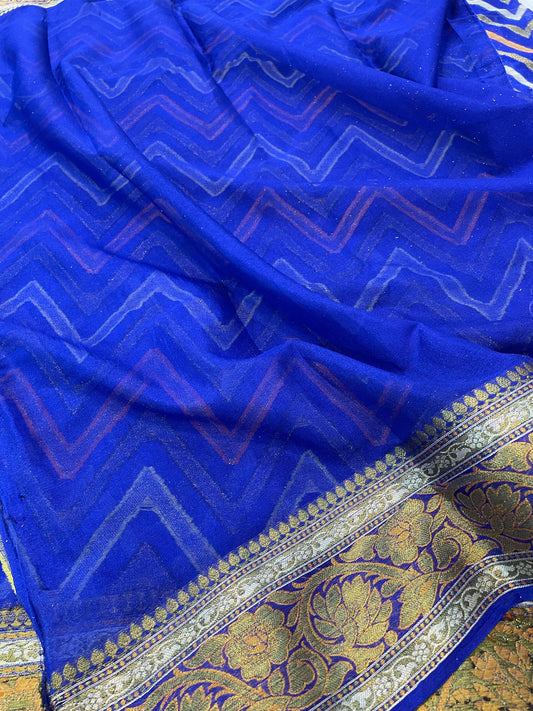 Banarasi handloom pure chiffon Sarees Code-THA001