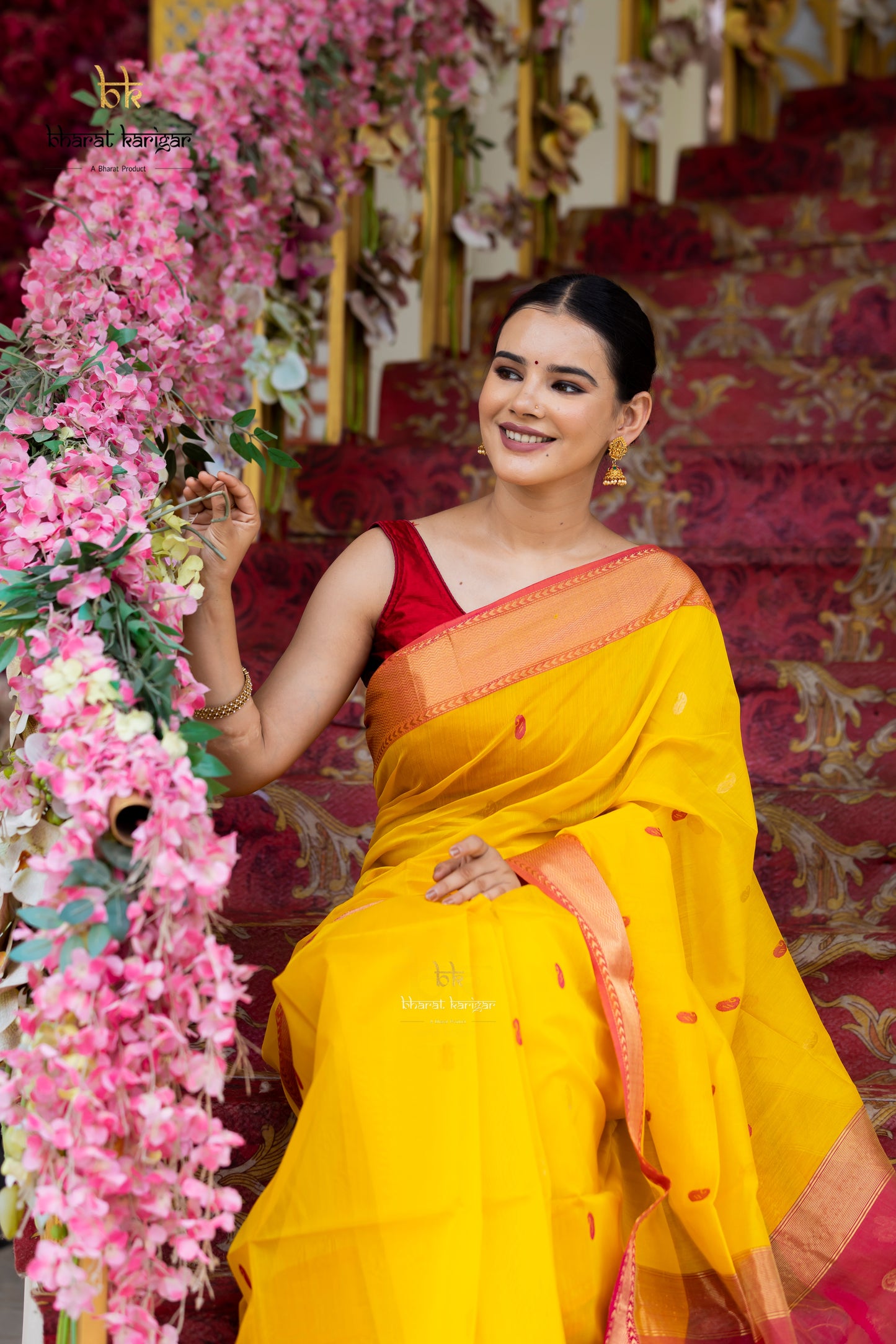 Maheshwari handloom Saree -Product code-THA062