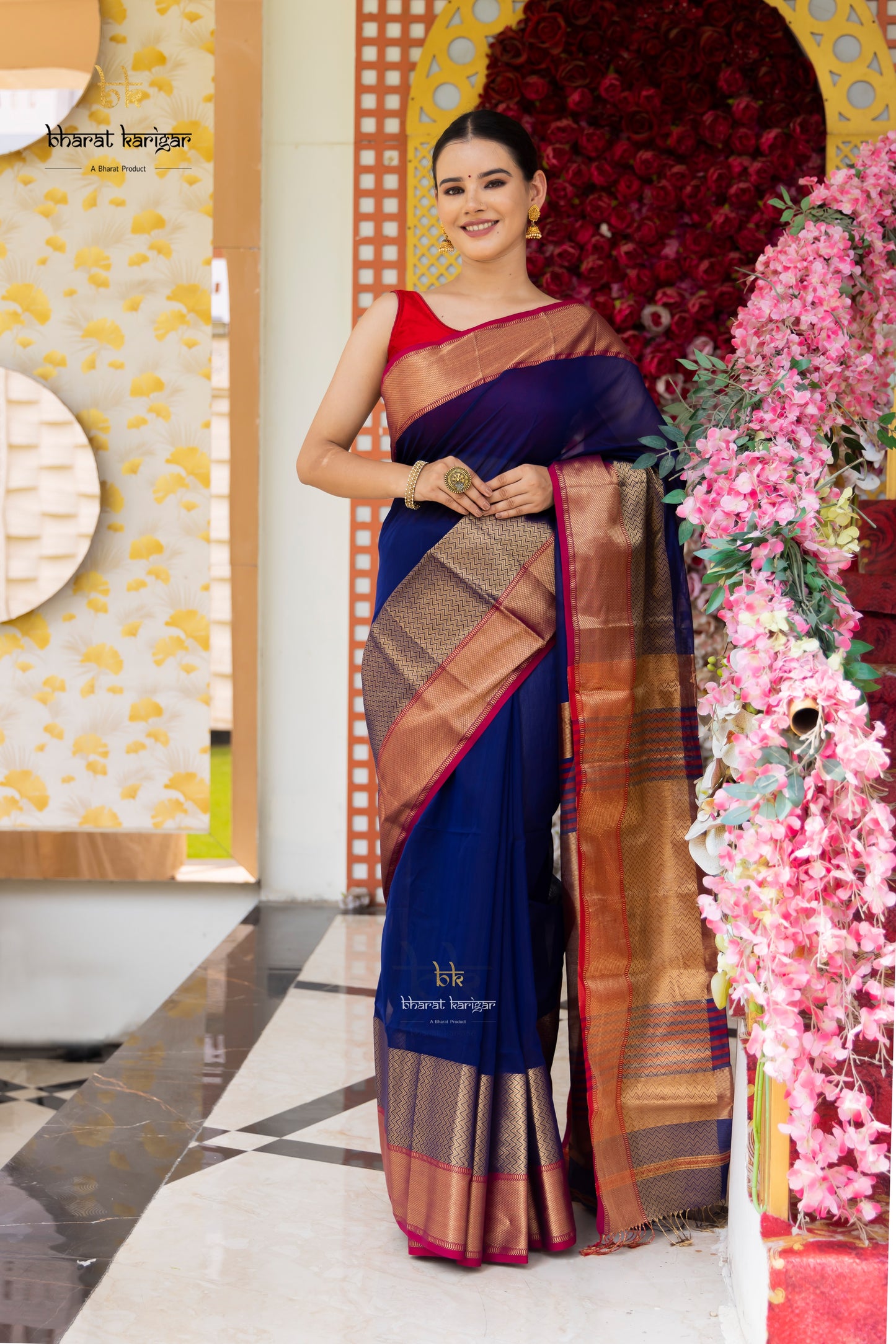 Maheshwari handloom Saree -Product code-THA040