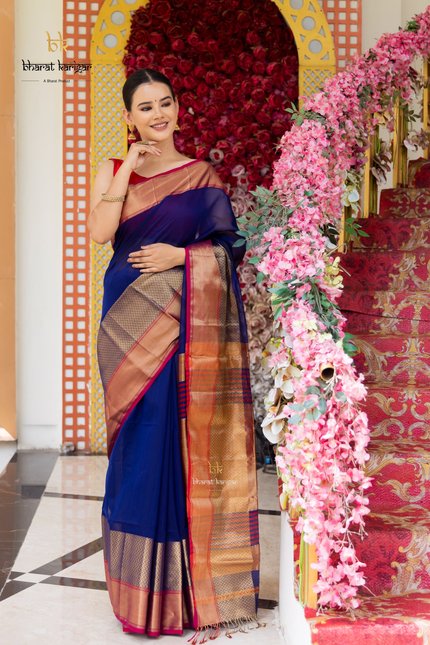 Maheshwari handloom Saree -Product code-THA040