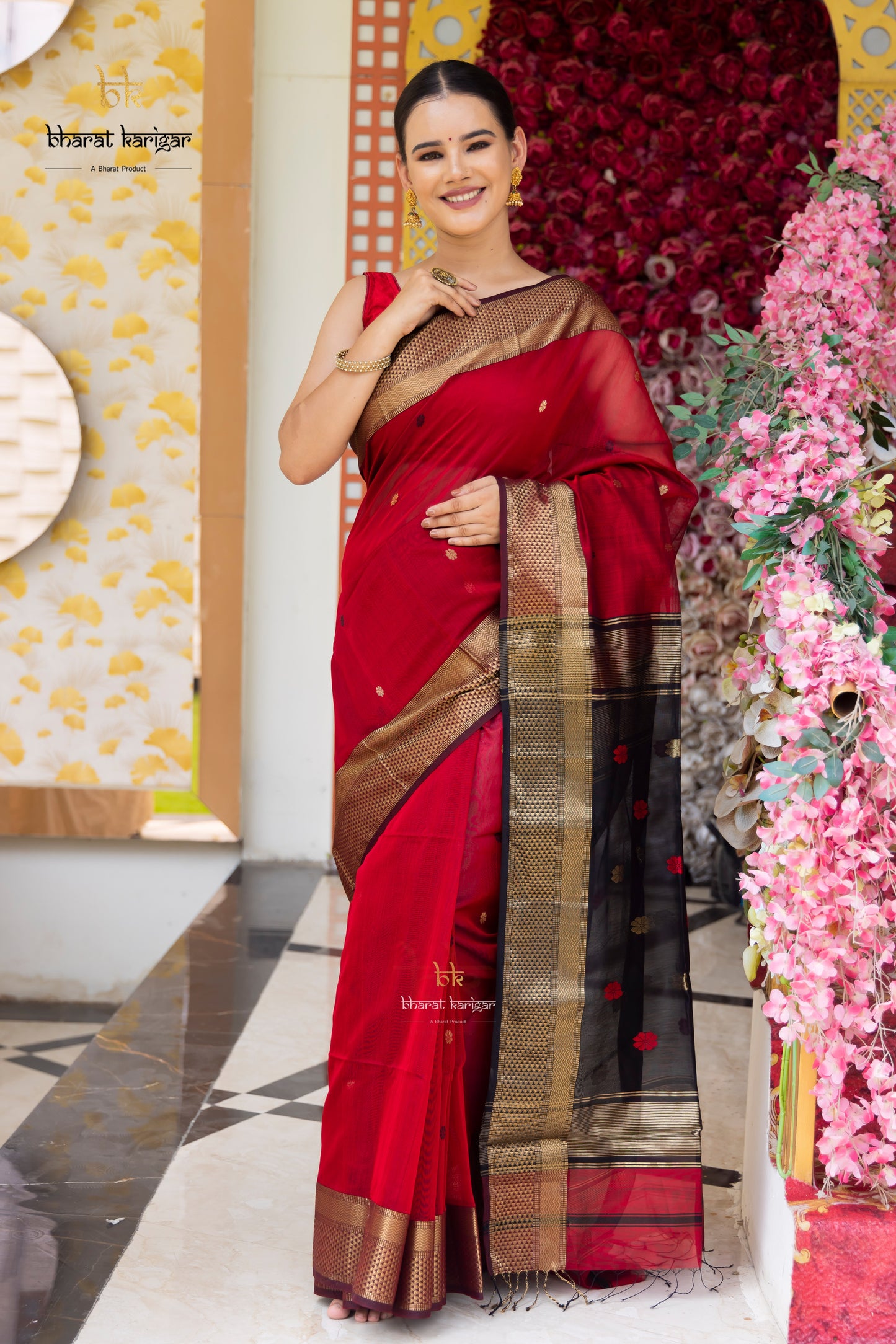 Maheshwari handloom Saree -Product code-THA041