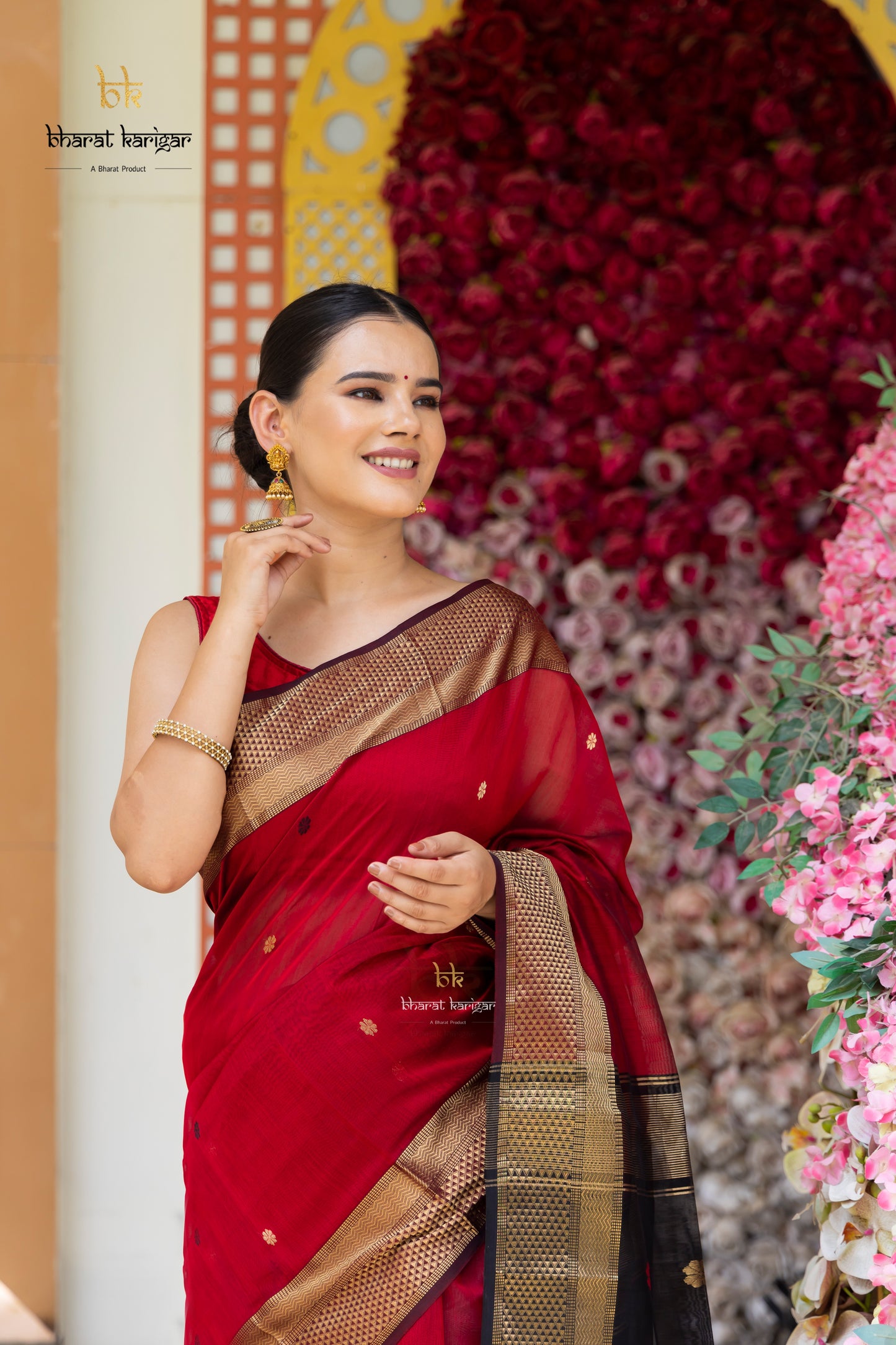 Maheshwari handloom Saree -Product code-THA041
