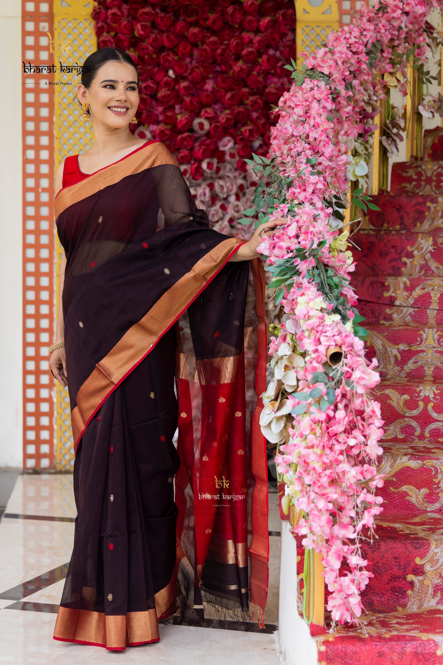 Maheshwari handloom Saree -Product code-THA042