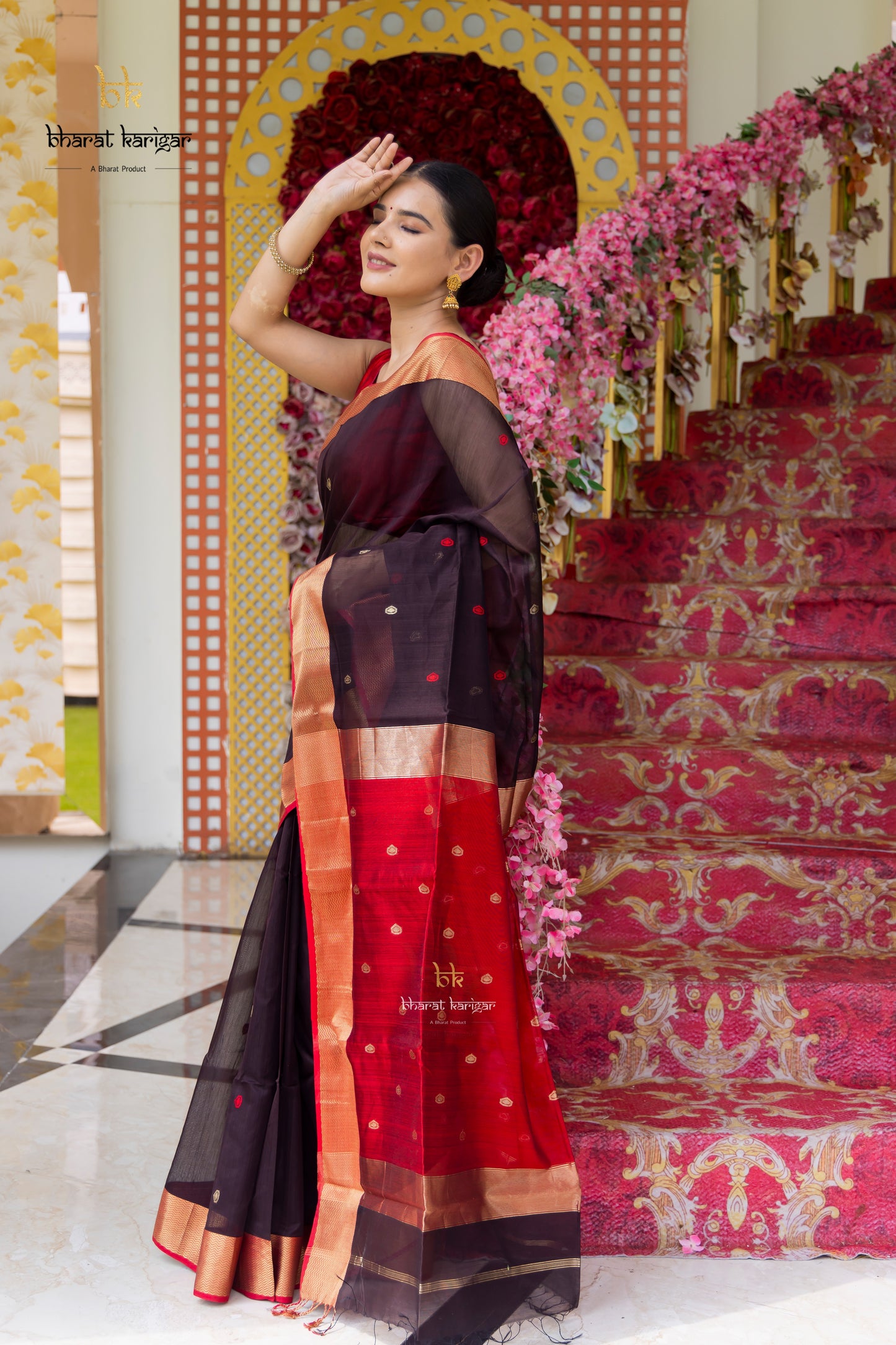 Maheshwari handloom Saree -Product code-THA042