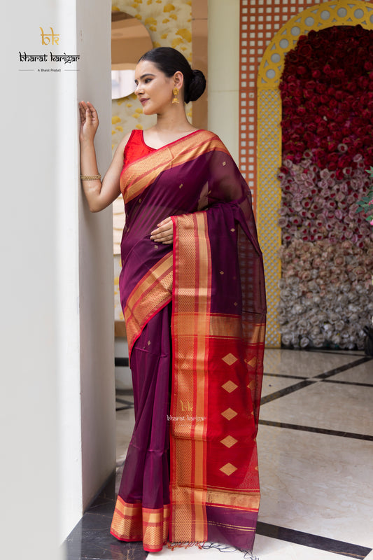 Maheshwari handloom Saree -Product code-THA043