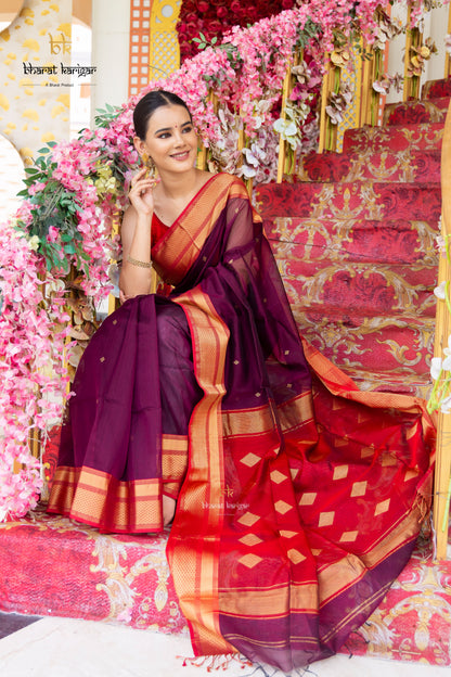Maheshwari handloom Saree -Product code-THA043