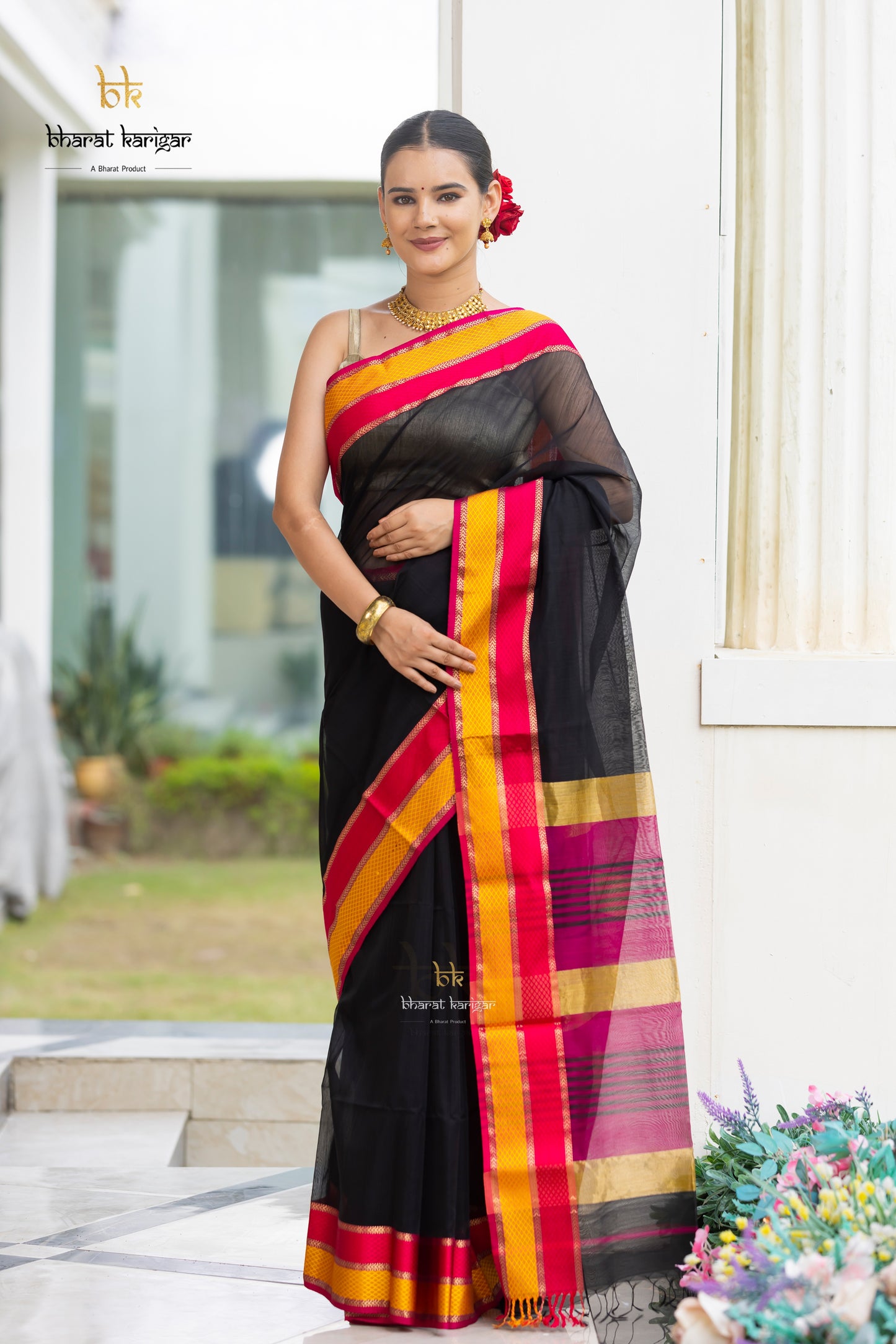 Maheshwari handloom Saree -Product code-THA046