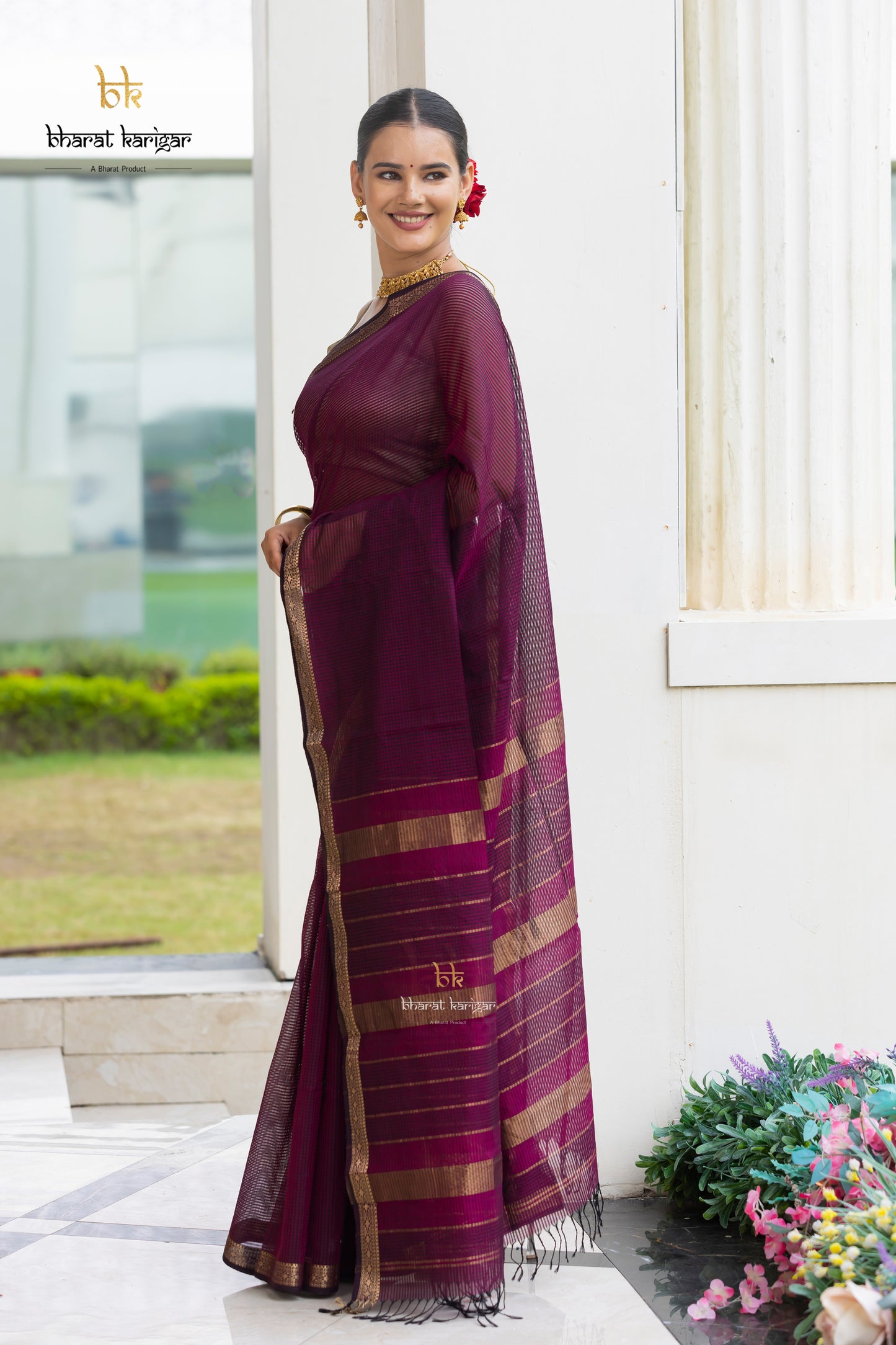 Maheshwari handloom Saree -Product code-THA047