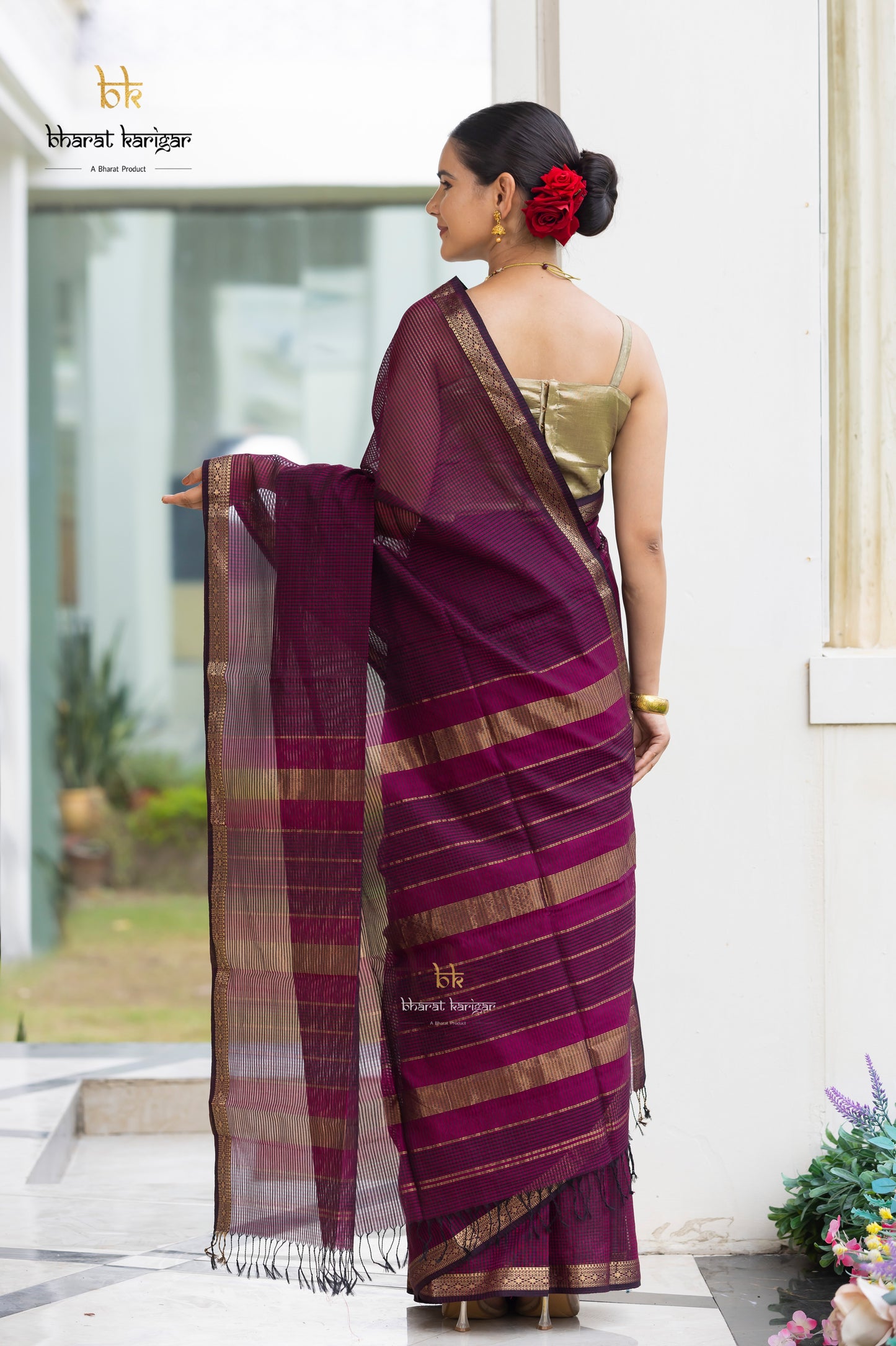 Maheshwari handloom Saree -Product code-THA047