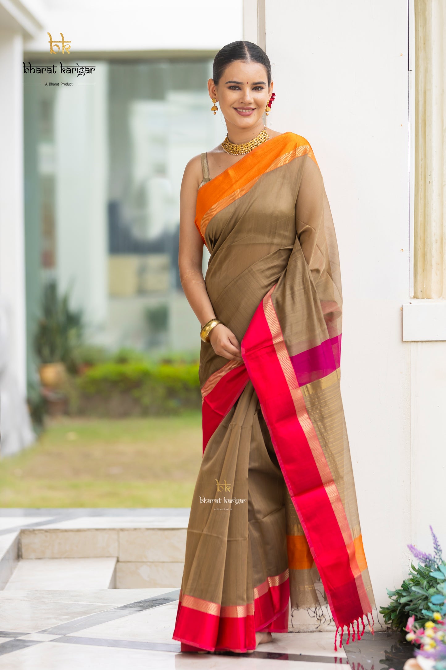 Maheshwari handloom Saree -Product code-THA048
