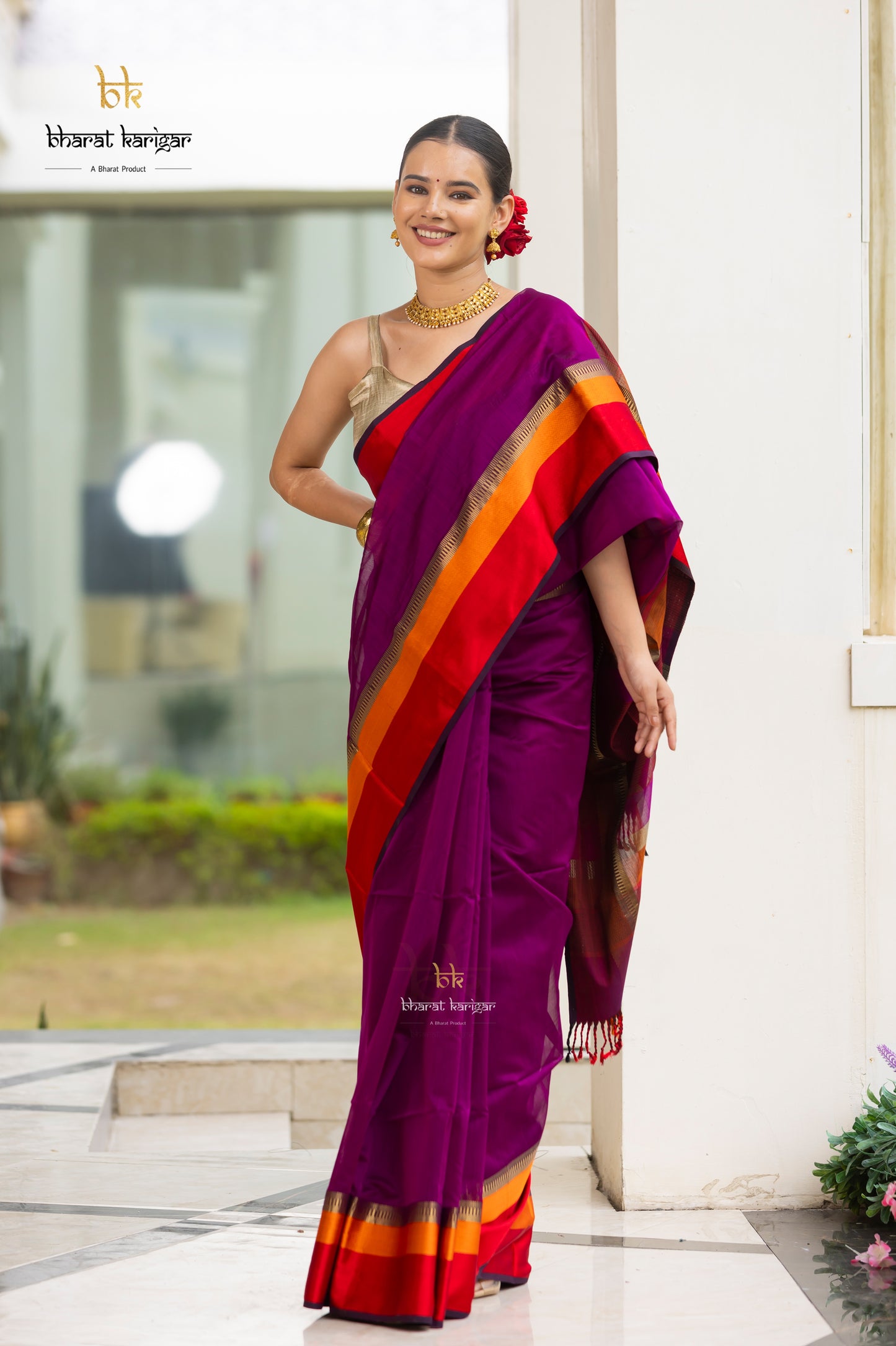 Maheshwari handloom Saree -Product code-THA049