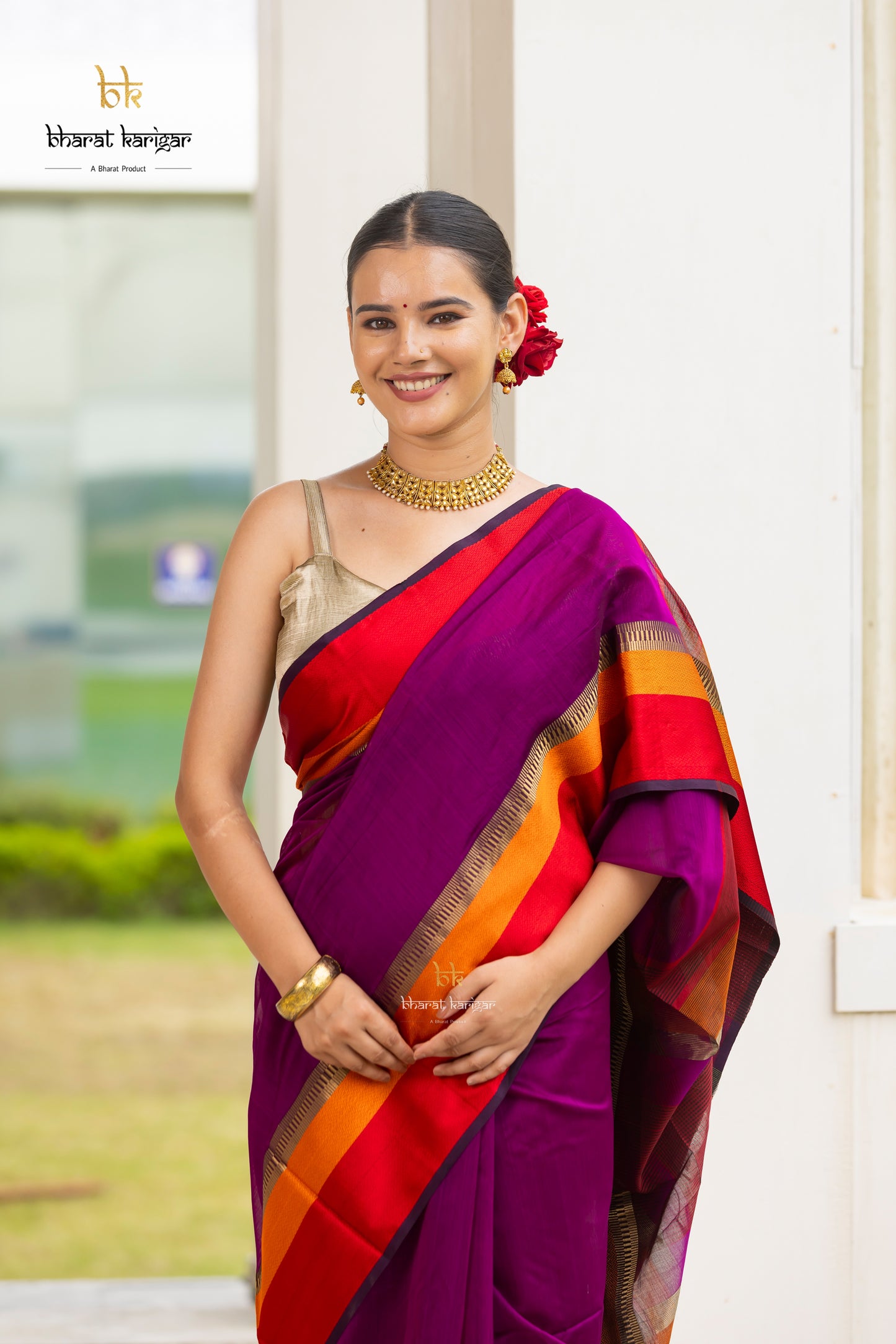 Maheshwari handloom Saree -Product code-THA049