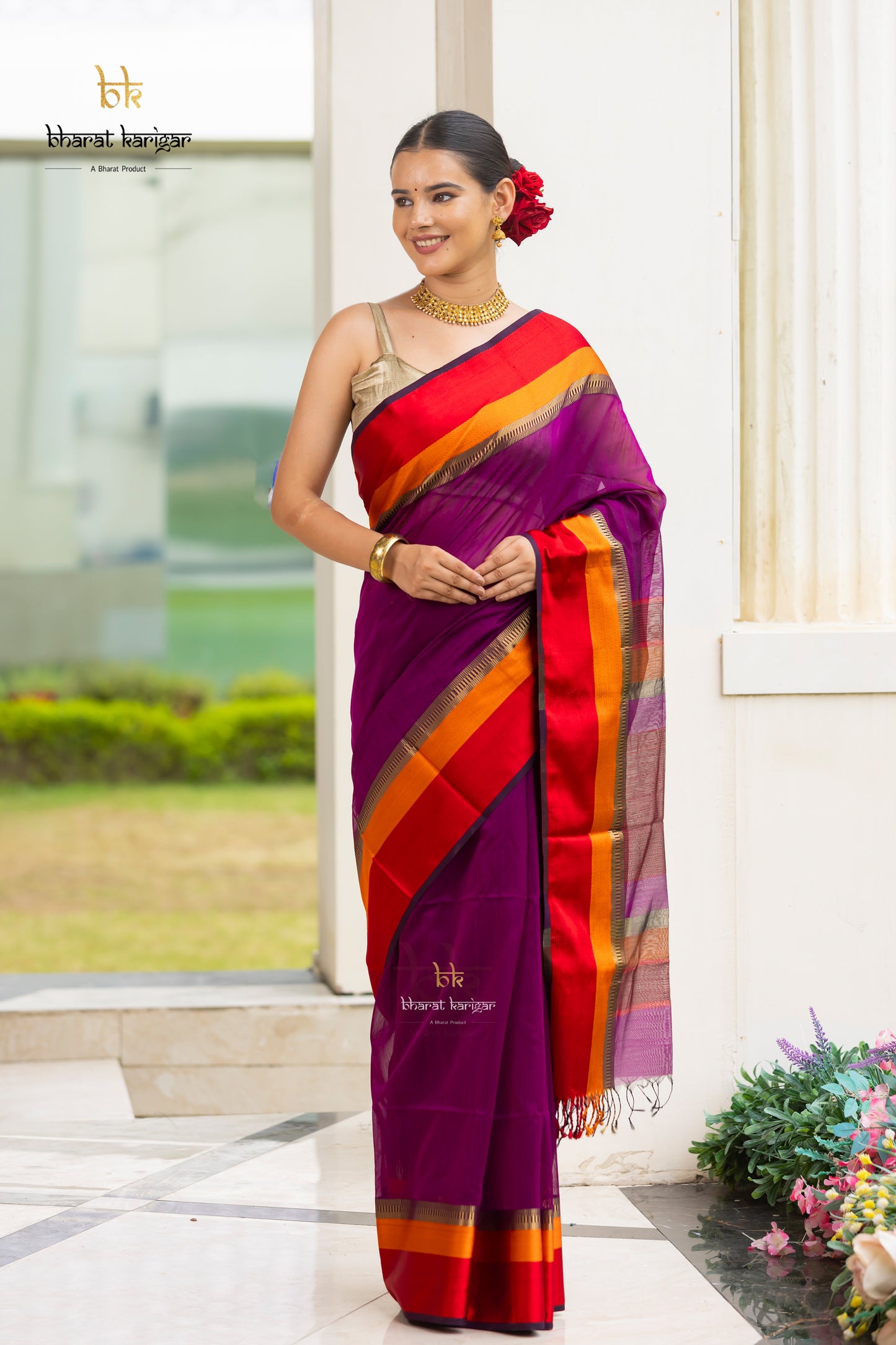Maheshwari handloom Saree -Product code-THA049