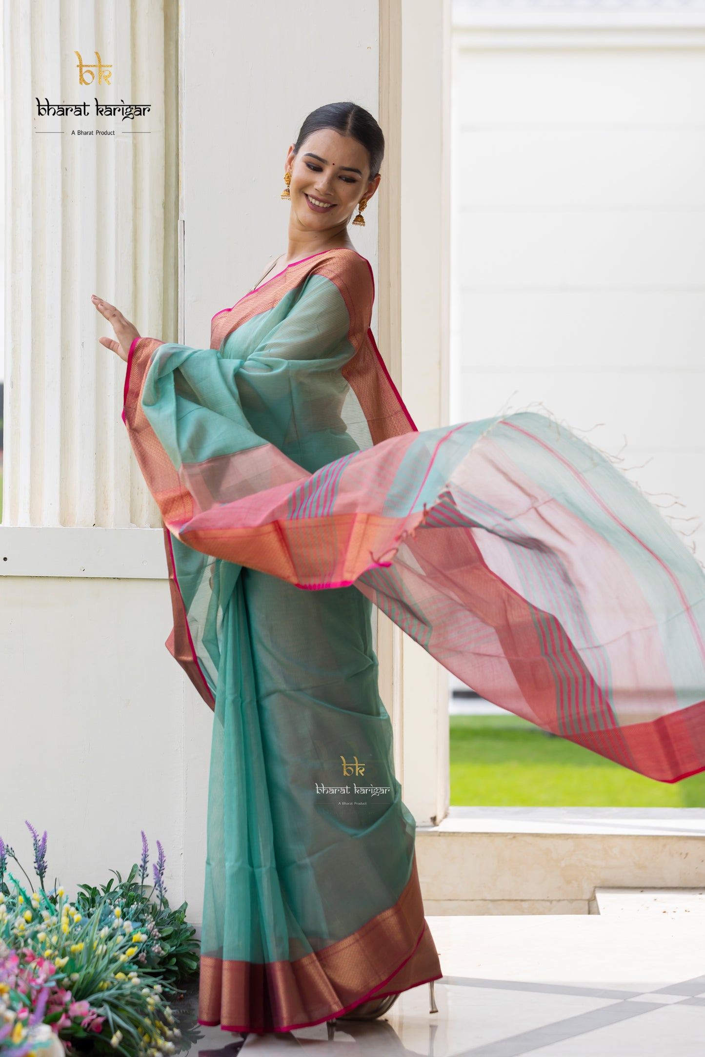 Maheshwari handloom Saree -Product code-THA058