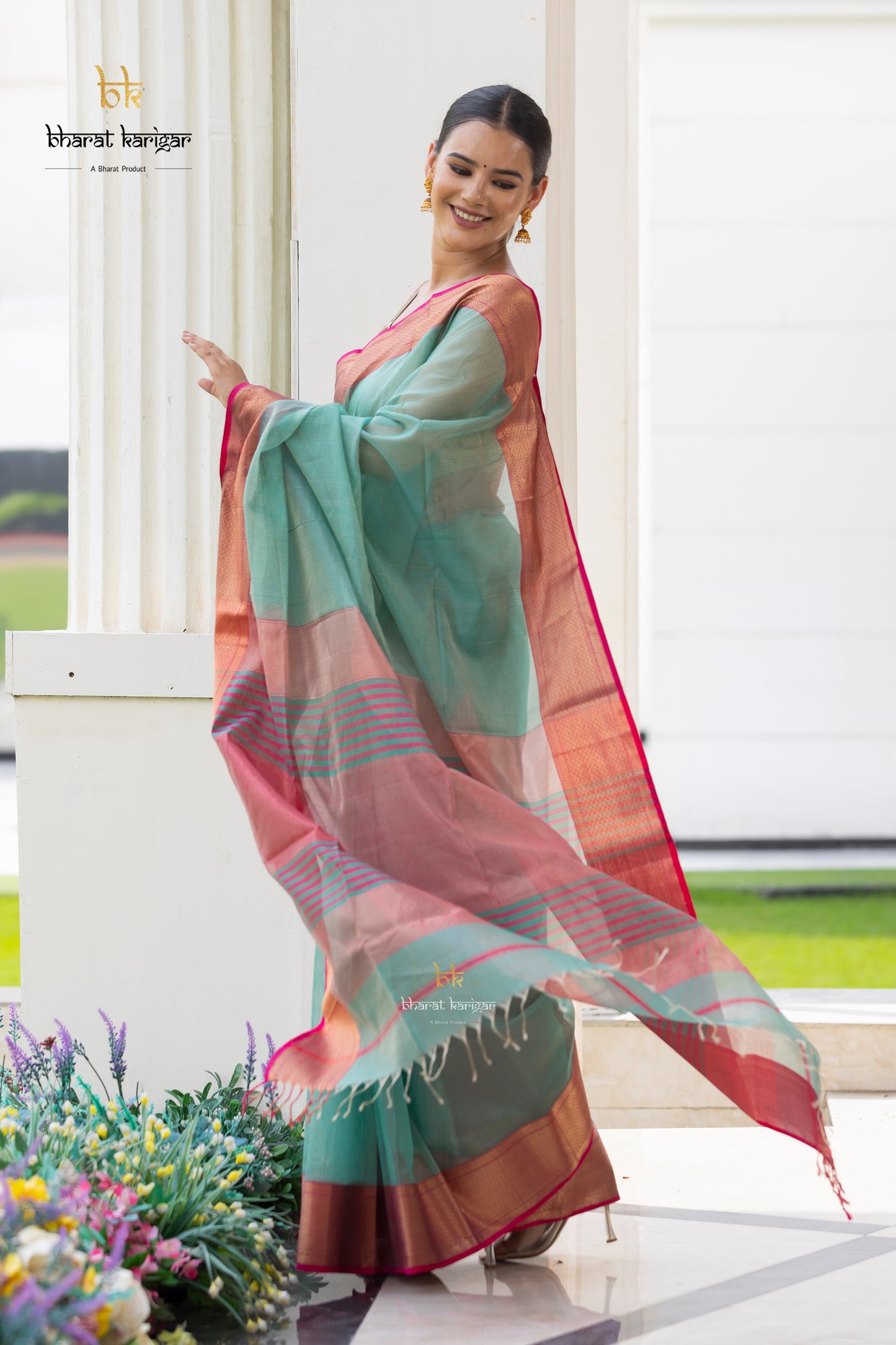 Maheshwari handloom Saree -Product code-THA058