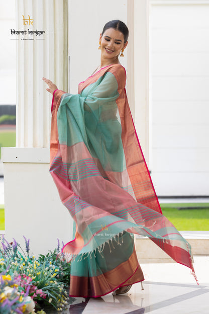 Maheshwari handloom Saree -Product code-THA058