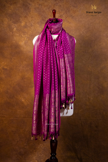 Banarasi Handloom Crepe Dupatta Code-BDH01