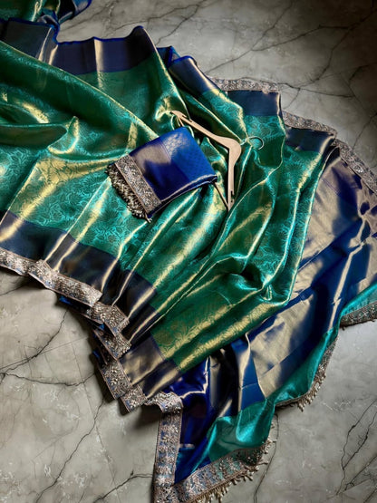 ⁠Banarasi handloom soft Kanchipuram silk saree Code-SUA034