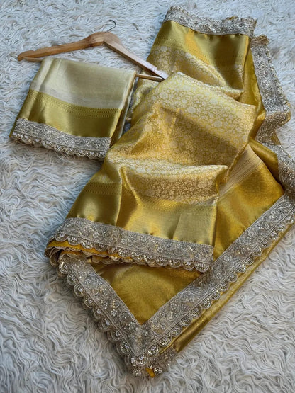 ⁠Banarasi handloom soft Kanchipuram silk Saree Code-SUA029