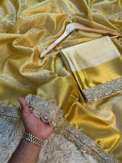 ⁠Banarasi handloom soft Kanchipuram silk Saree Code-SUA029